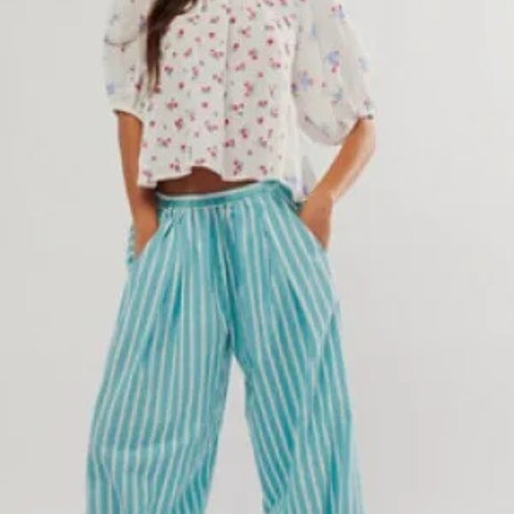 Free People To The Sky Striped Parachute Pants - Picture 1 of 10